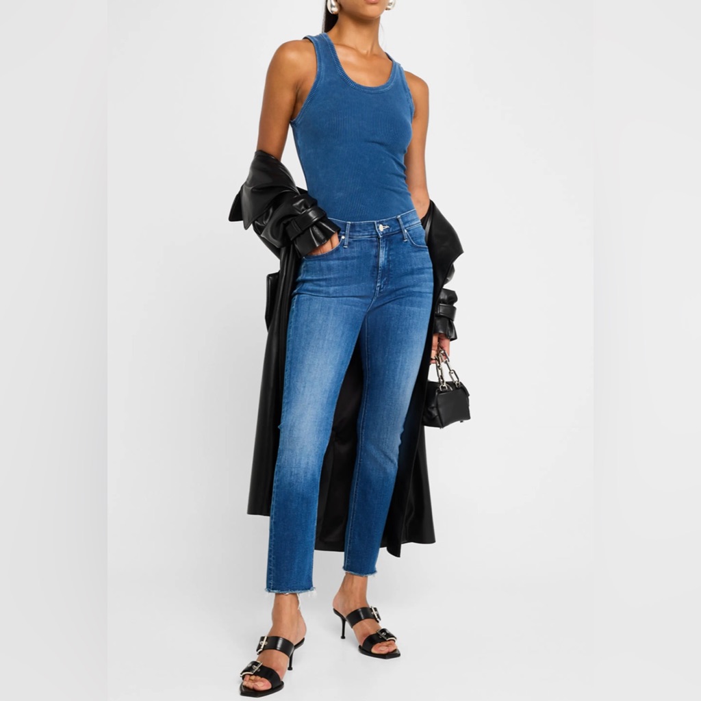 The Mid-Rise Dazzler Ankle Fray Jeans
